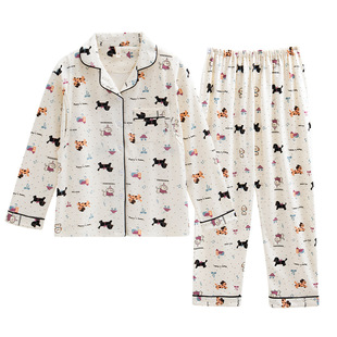 New Moon Clothes Spring and Autumn Lactation Pregnant Women Pajamas Postpartum Maternal Spring and Autumn Spring and Summer Thin Home Clothes suit