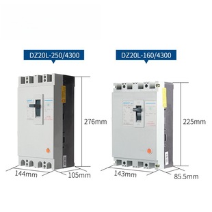 Zhengtai leakage protector 4p leakage switch 100a Molded Case Circuit breaker DZ20L three-phase four-wire 400 an 160A