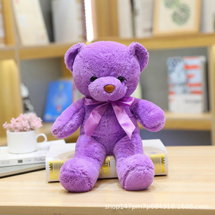 Cute Ribbon Teddy Bear Plush Toy Wholesale Girl Gift Hug Bear Doll Doll Ten Color Bear