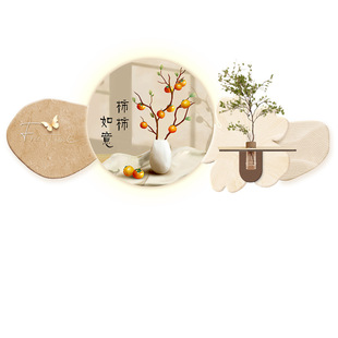 New Cream-Style Restaurant Painting Led Luminous Decorative Painting Hydroponic Mural Stone to Run High-End Dining Table Hanging Painting