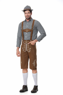 Amazon new German beer suit suspender pants beer suit Munich beer festival suit bar suspender pants