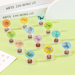 Cartoon Dinosaur Pattern Seal Children's School Teachers Praise and Seal Kindergarten Encouragement Toy Gift Seal