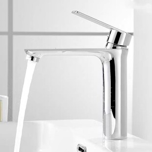 All copper black high-rise basin hot and cold faucet household toilet table basin wash basin wash basin bathroom
