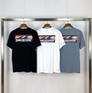 Foreign trade outdoor ocean wave series men's and women's popular summer short sleeve T-shirt
