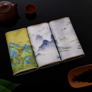 Новый продукт Zen Zen Замша впитывает чайное полотенце чайная чашка водонепроницаемая чайная подушка ткань толстая чайная ткань чайная полотенце чайная полотенце чайная подушка чайная полотенце