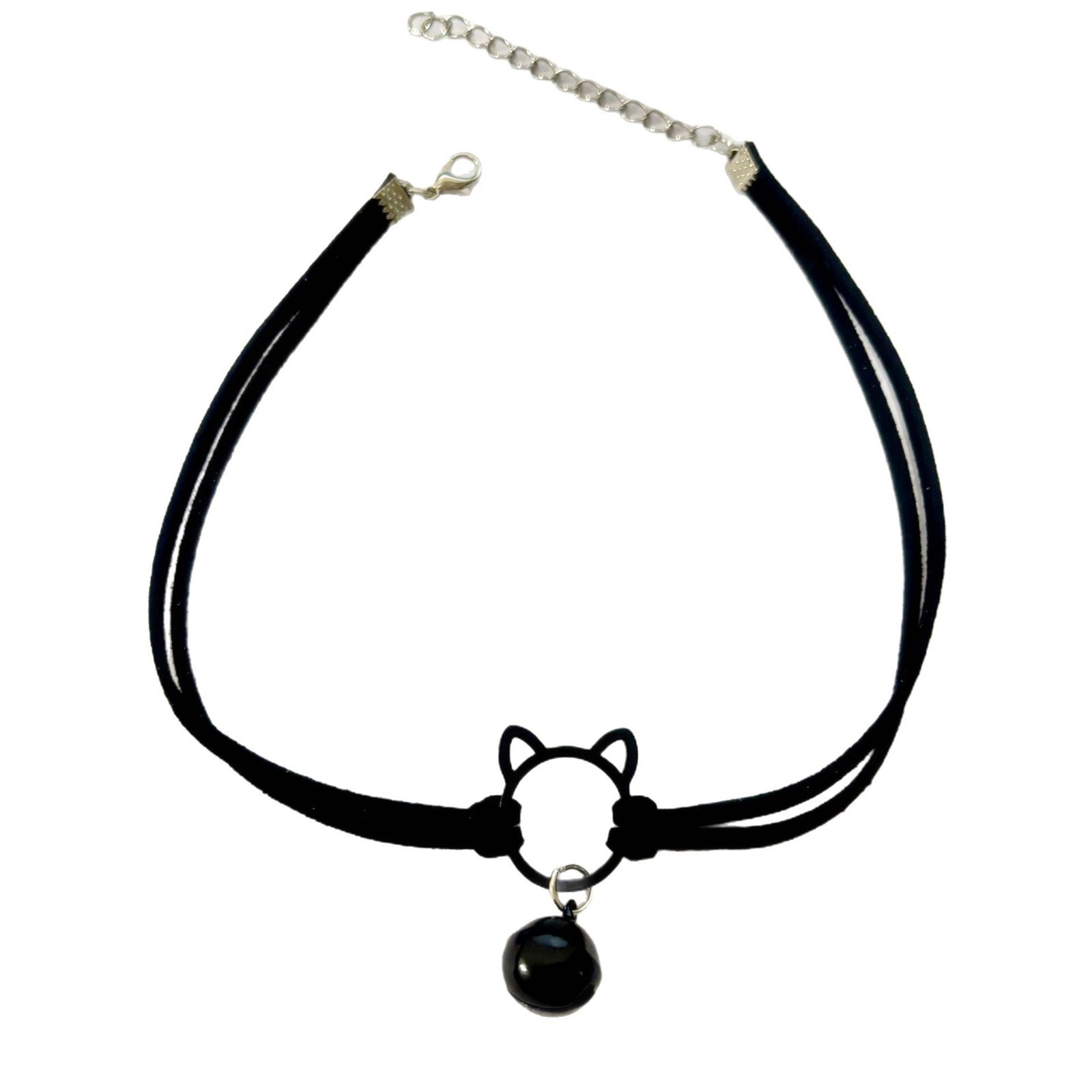 Personality Sweet Cool Spice Girls Diablo Cat Bell Necklace Niche Design Choker Clavicle Chain Necklace Collar