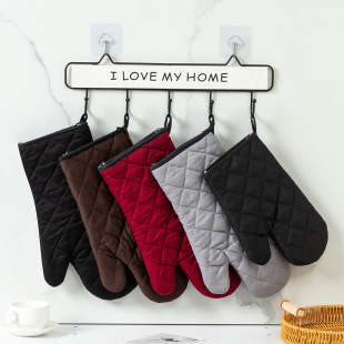 Customized Extended Oven Microwave Oven Anti-Scalding Gloves Insulation Gloves Baking Tray High Temperature Resistant Mat Set Cross-Border Pattern