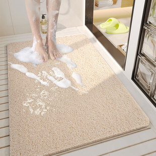 Bathroom Anti-Slip Mat Household Silk Ring Floor Mat Hollow Permeable Foot Mat Toilet Shower Anti-Slip Carpet Can be Cut