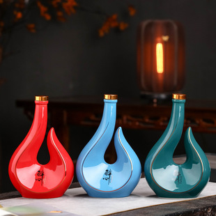 Exquisite Wine Bottle Empty Bottle Liquor Bottle Ceramic 1kg Decorative Creative Wine Pot Household Sealed Ornaments Wine Pot Special Price