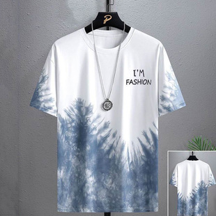 2024 Summer Ice Silk Quick-drying T-shirt Men's Short-sleeved T-shirt Men's Loose Sports Casual Half-sleeved Top Thin Trendy