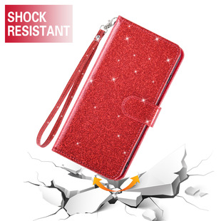Suitable for Xiaomi millet 10 S solid color glitter wallet type with slot bracket mobile phone leather case a generation of hair
