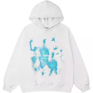 Cross-border men's pattern oversized hoodie printed street clothing casual hoodie hoodie hoodie factory outlet
