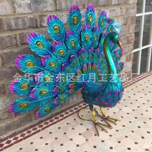 Cross-border New Product Metal peacock statue Metal peacock statue Sculpture Garden Courtyard Artist