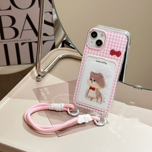 Cute Dog Lanyard Soft Case for iphone16 Phone Case Apple 15/14 Protective Case 13 Large Hole Card