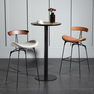 Industrial Style Bar Chair Home Backrest Modern Simple Bar High Stool Retro Light Luxury Iron Ant Bar Chair