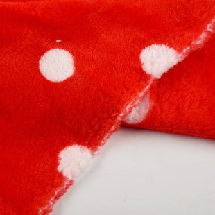 Large Polka Dot Polyester Printed Flannel Double-Sided Coral Velvet Home Bathrobe Blanket Fabric Ready for Supply