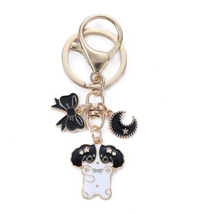 Cute girl heart cute puppy keychain pendant online celebrity ins small jewelry for girlfriend student bag decoration