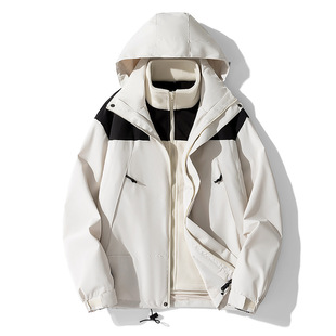 Three-in-one jacket 23658 men's and women's same detachable thickened fleece-lined two-piece windproof waterproof mountaineering suit