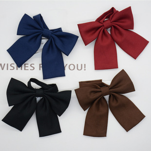 JK collar flower bow tie female Korean Japanese college style activity performance solid color boxer fine pattern bow black wine red