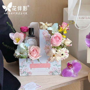 Flower Accompanying Shadow Double-sided Flower Painting Series Gift Box New Original Design 2025 Goddess Festival Flower Accompanying Gift Box