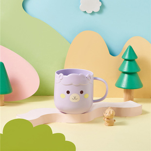 Sheep mouthwash Cup male and female baby handle Cup cute household parent-child toothbrush cup drop-resistant plastic water Cup