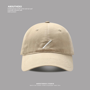 2025 New Early Spring Slash Embroidered Cap Big Face Small Baseball Cap Wide Brim Big Head Sun Hat