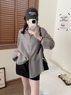 Lyocell Minimalist Shirt Long-sleeved Sun-protective Clothing Summer New Women's Cool and Smooth Tencel Buckle Air-conditioning Shirt Outer
