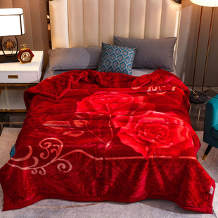 Double-layer Thickened Raschel Blanket Winter Wedding Blanket Single and Double Quilt Bed Sheet Coral Fleece Dormitory Student Blanket