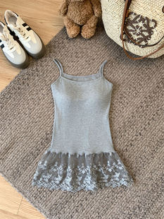 Camisole Women's 2025 Spring and Autumn New Sleeveless White Lace Stitching Niche Design Base Top