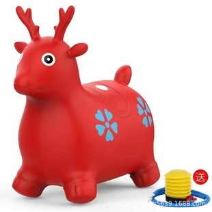 Jumping Horse Children's Inflatable Horse-Year Old Toy Baby's Horse Riding Jumping Deer Adult Sitting Kindergarten Rubber Horse Bag