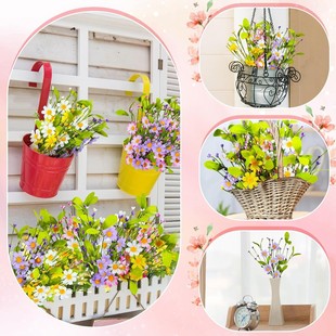 Spring artificial flower wildflower home decoration European and American wind flower decoration Flower pick spray Berry stem green leaf fake Young