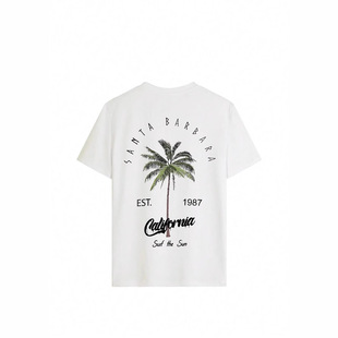 Cross Border Hot Sale Cotton Women T-shirt Galafonia Coconut Palm Printed