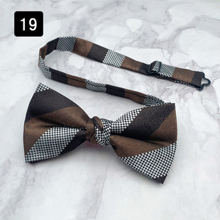 Bow tie men's new coffee khachi Brown fashion vintage pattern modeling design photo studio photo collocation bow tie