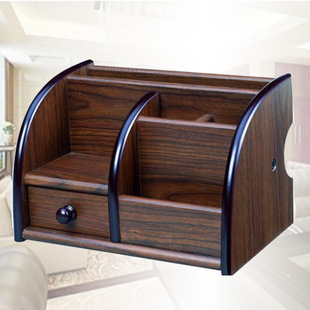 Pen holder creative fashion multi-functional desktop storage box office supplies cute wooden ornaments South Korea stationery Wen Wo