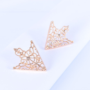 Casual European and American cross-border jewelry Joker fashion street racket earrings personality hollow pattern triangle earrings earrings