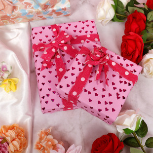 Cross-border New Valentine's Day Love Gift Wrapping Paper Bronzing Concave-convex Gift Paper Large Size Roll Paper Gift Box Paper
