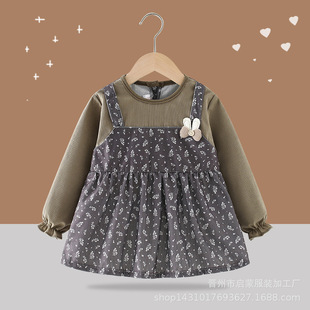 Baby Girl's Overalls Autumn and Winter Outer Wearing Western-style Clothing Children's Dining Bib Waterproof Anti-dirty Baby Food Supplementary Redressing