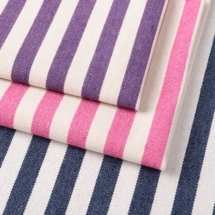 Factory in stock Direct Supply Polyester Stripe Yarn-dyed Canvas Luggage Handbag Pillow Sofa Two-color Inter-color Fabric