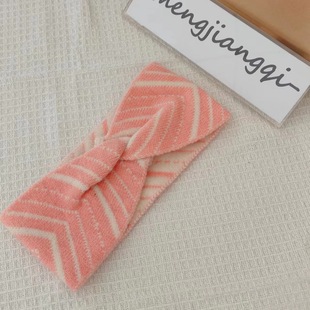 Houndstooth Hair Band Moon Tape Retro Wool Hair Band Cyber Celebrant Knitted Hair Band Cross Headwear Stripe New