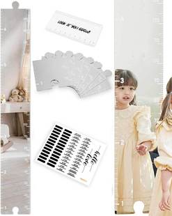 JMU012-017 Acrylic Building Blocks Height Stickers Decorative Stickers Height Measurement Record Mirror Height Gauge Growth