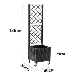 Zhixiao Planting Box Outdoor Courtyard Highlighting Vegetable Flower Climbing Bar Floor-to-Floor Rattan Grid Planting Box