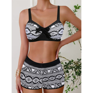 2023 Europe and the United States cross-border large size New bikini split boxer swimsuit women bikini swimsuit Amazon