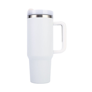 304 stainless steel thermos cup straw ice Cup portable coffee cup Car Cup 40oz handle cup cross border