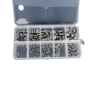 Cross-border hot-selling headless stop-payment jacking screw 220PCs stainless steel hexagon socket set screw