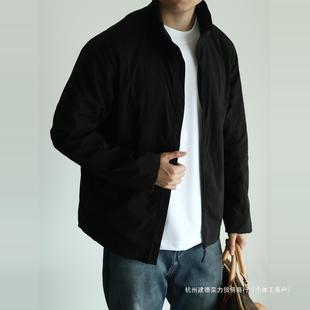 Casual thin lightweight stand collar twill windproof jacket spring autumn winter business coat outdoor commuter coat men's clothing