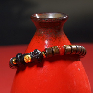 Natural Bodhisattva Chess Lilly Wood Pills Beads DIY Ruyi Buddha Beads Hand String Rosary Beads Wood String Men's and Women's Bracelet