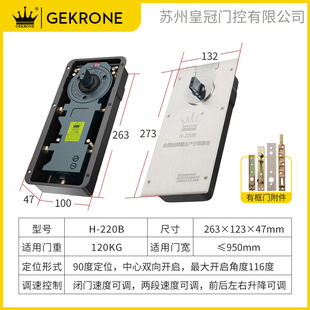 Hydraulic floor spring with buffer mute glass door wooden door framed door frameless door H-220B automatic door closing accessories