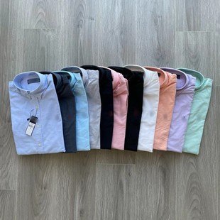 RL Lafu Men's Embroidery Small Standard Business Casual Oxford Spinning Cotton Long Sleeve Shirt Small Horse Standard Quick Group