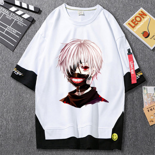 Трансграничная анимационная новая одежда Tokyo Ghoul, поддельная футболка из двух частей, Tokyo Ghost