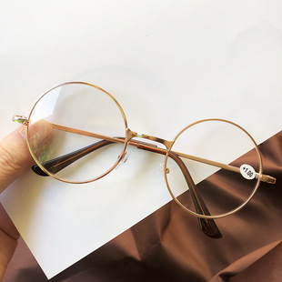 Spring feet round frame reading glasses resin lens retro round reading glasses Puyi Prince's mirror